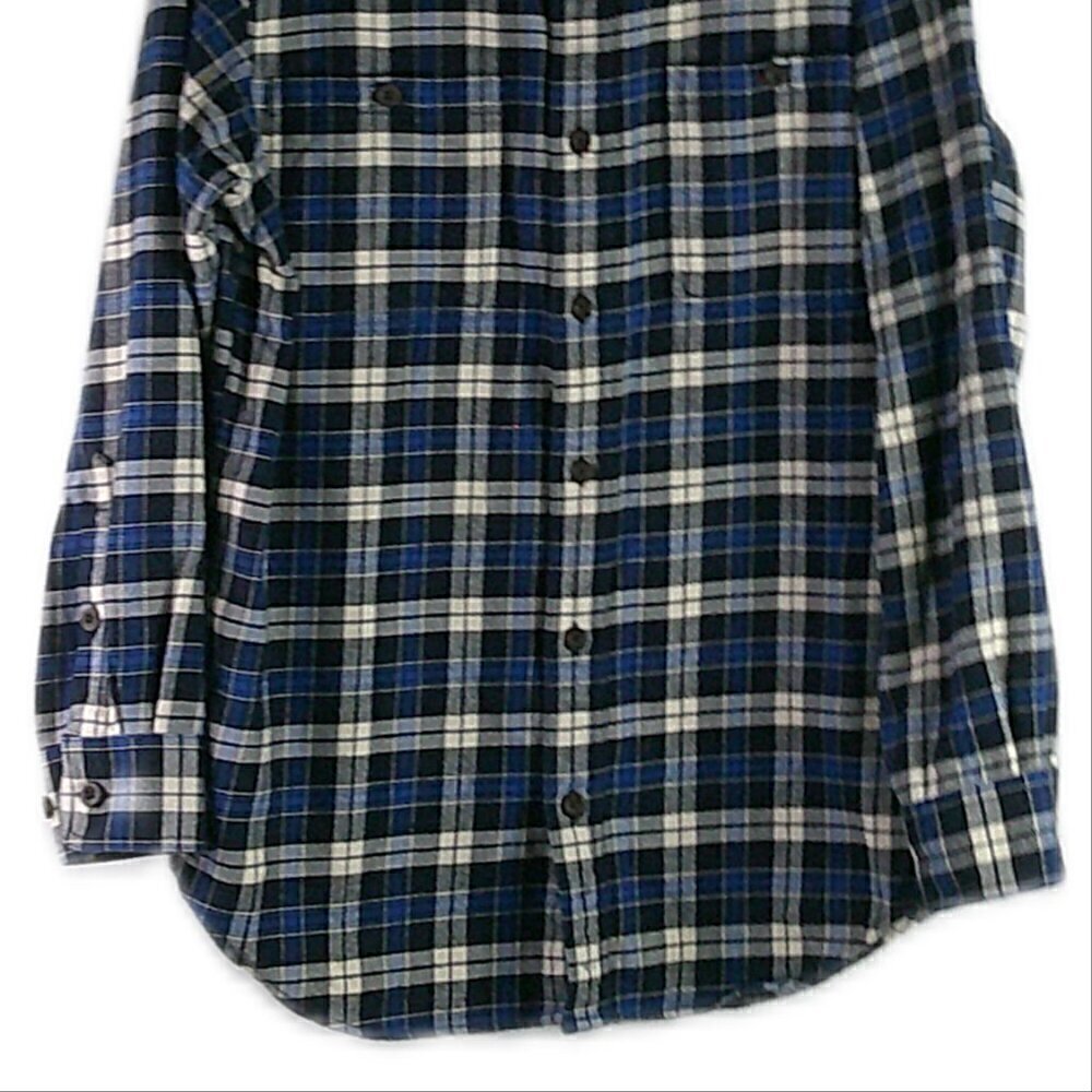 Orvis - Blue/Ivory  100% Cotton Perfect Flannel Button Down Shirt - Size Large - Picture 2 of 9